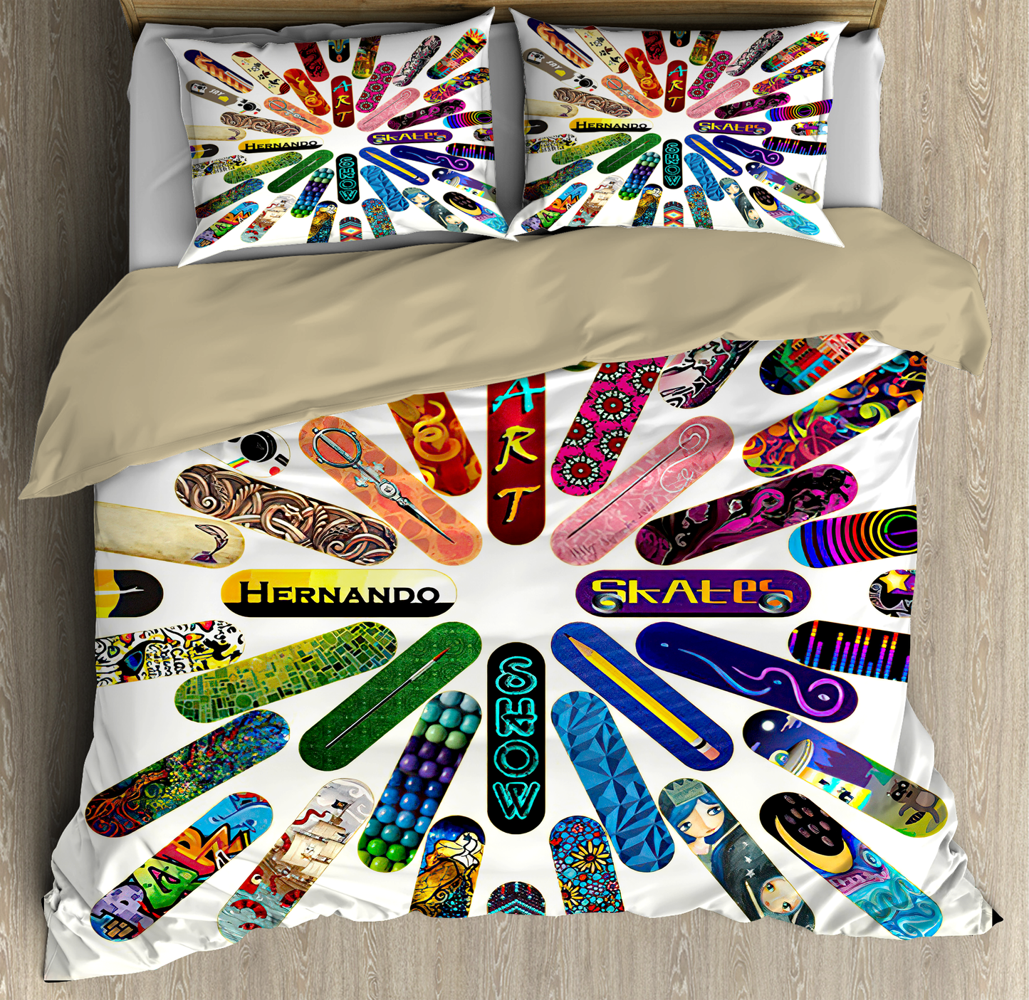 Skateboard Skull Bedding Set