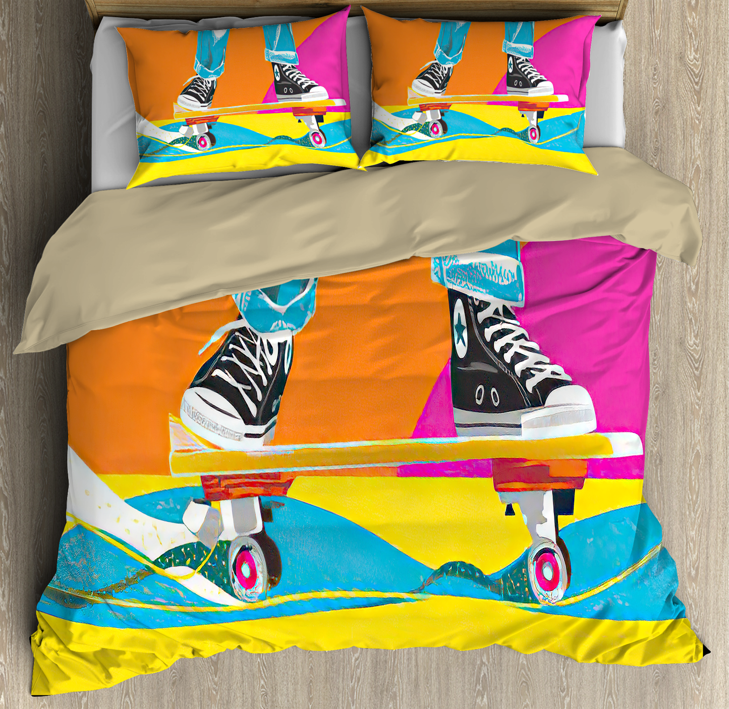 Skateboard Skull Bedding Set