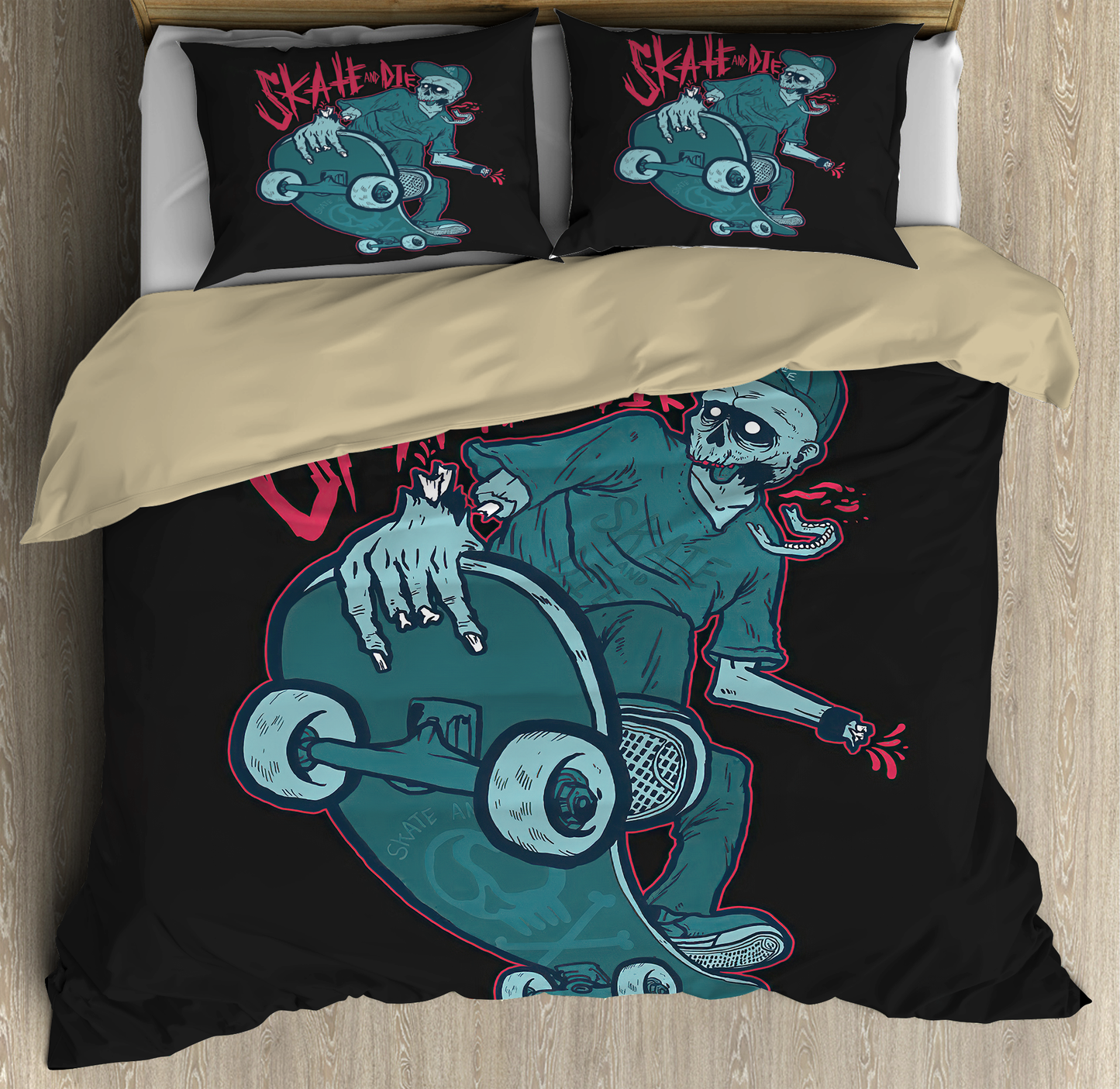 Skateboard Skull Bedding Set