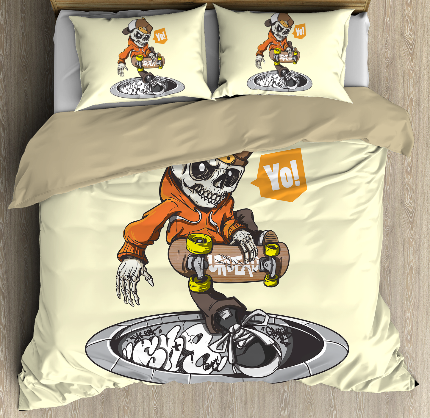 Skateboard Skull Bedding Set PL