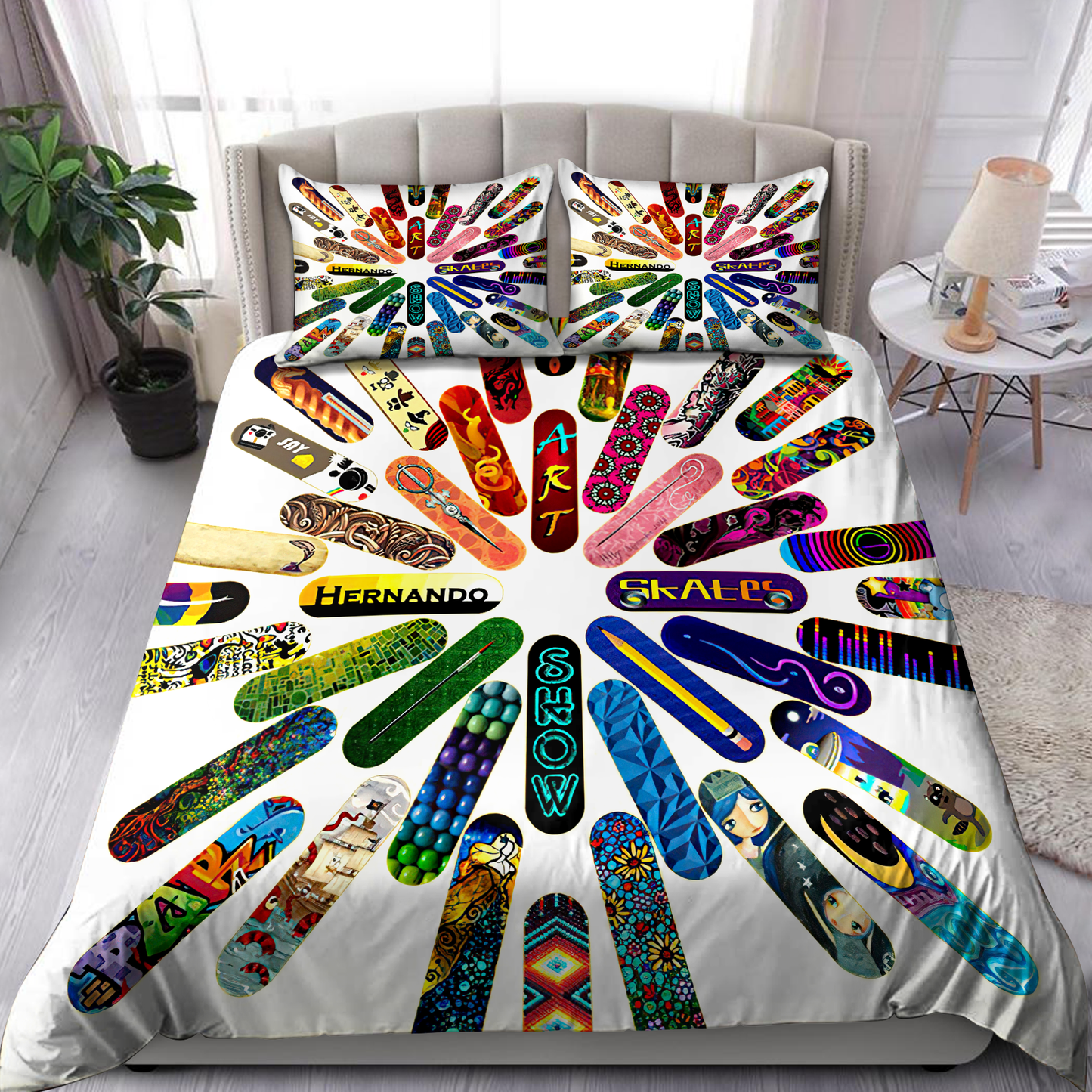 Skateboard Skull Bedding Set