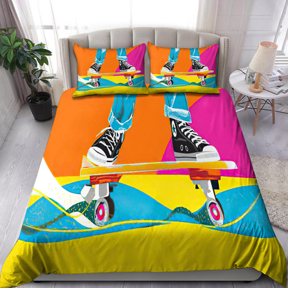 Skateboard Skull Bedding Set