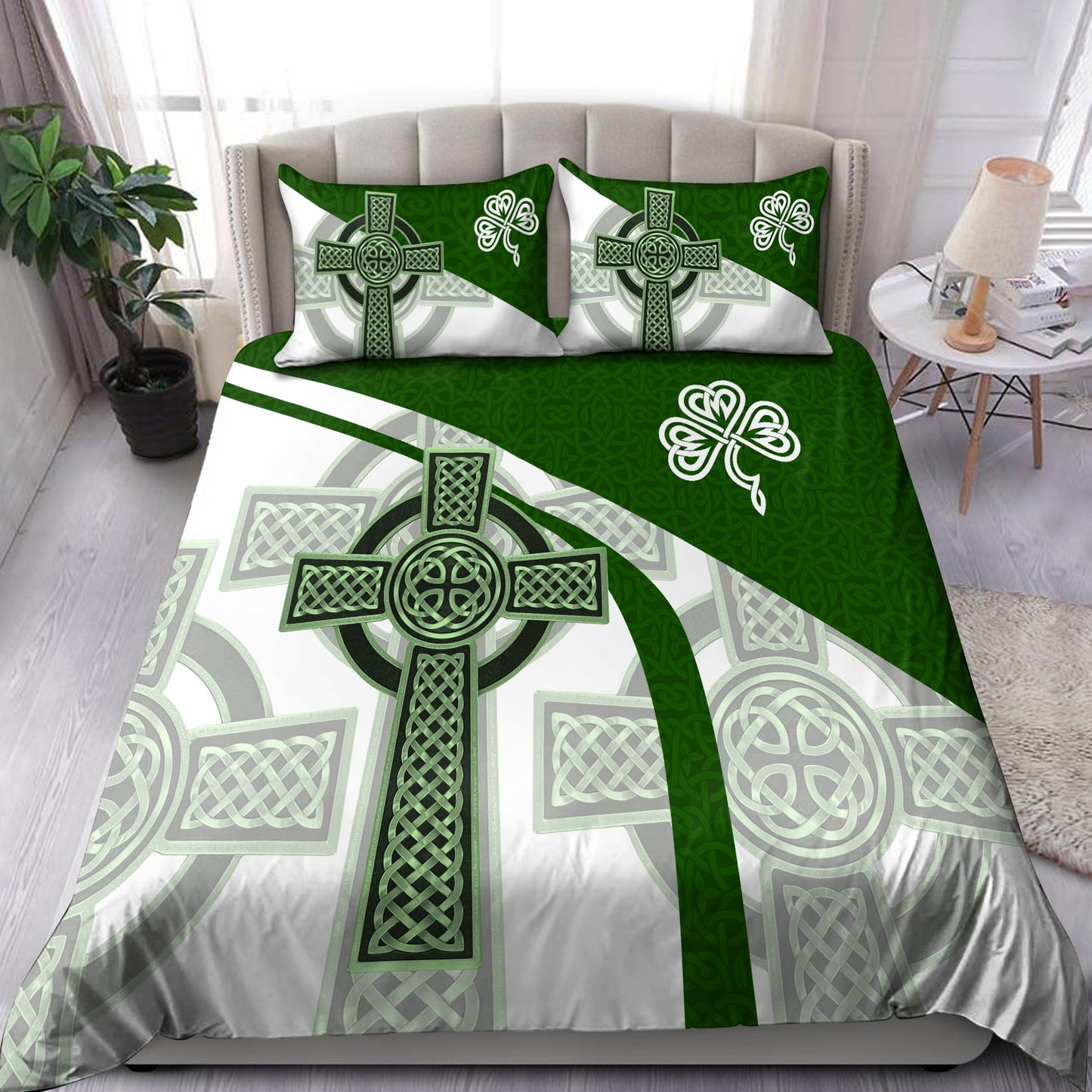 Irish Celtic Knot Cross St.Patrick day 3D Design print Bedding Set