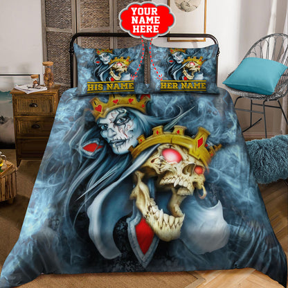 Customize Name King And Queen Skull Bedding Set HHT08062125