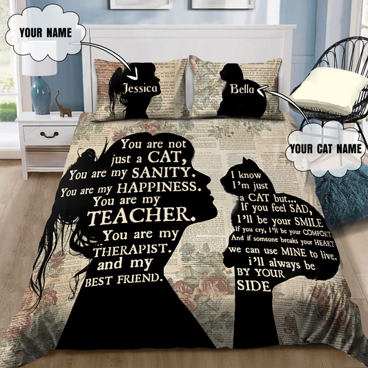 Customize Name Love My Cat Bedding Set MH19012101