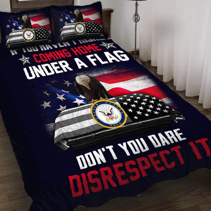 US Navy Veteran Coming home under a flag bedding set Pi22052104