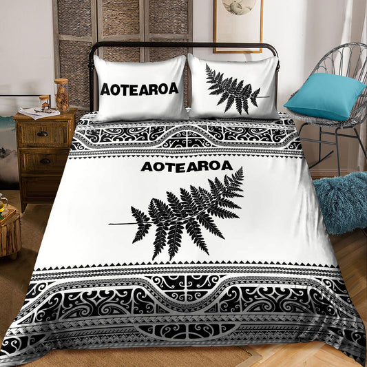 New Zealand Aotearoa Bedding Set Manaia Silver Fern Paua Shell Classic Version ML