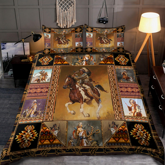 Native American Warrior 3D All Over Printed Bedding Set