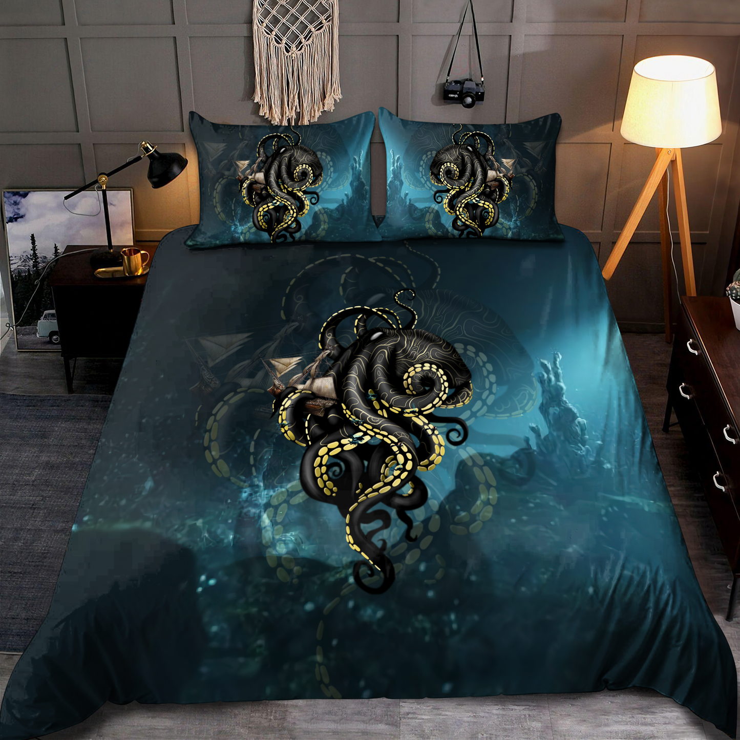 Premium Bedding Set Kraken Octopus King of The Seven Seas ML