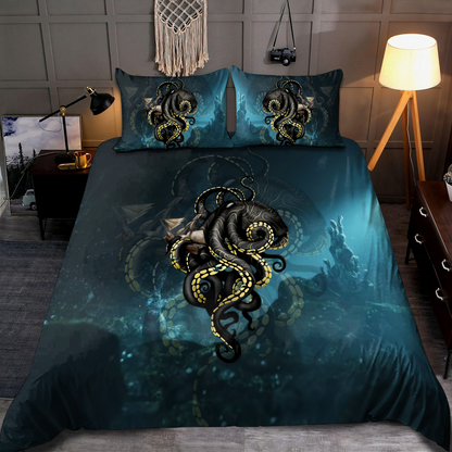 Premium Bedding Set Kraken Octopus King of The Seven Seas ML