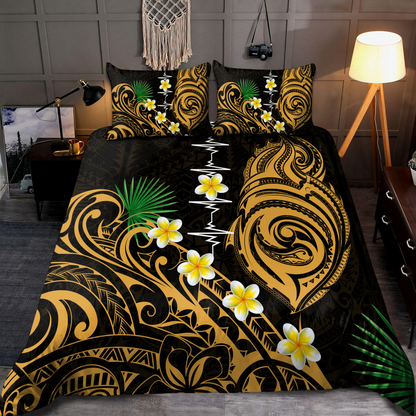 Premium Heartbeat Polynesian Bedding Set
