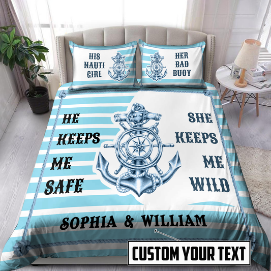 Customzie Name Fisherman And Love Bedding Set DA17042101