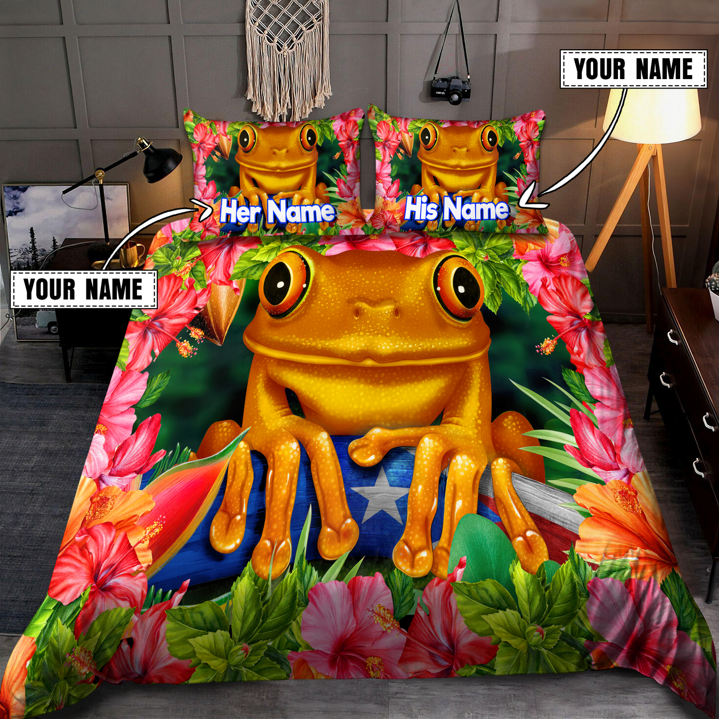 Customize Name Coqui Puerto Rico Bedding Set MH07062102