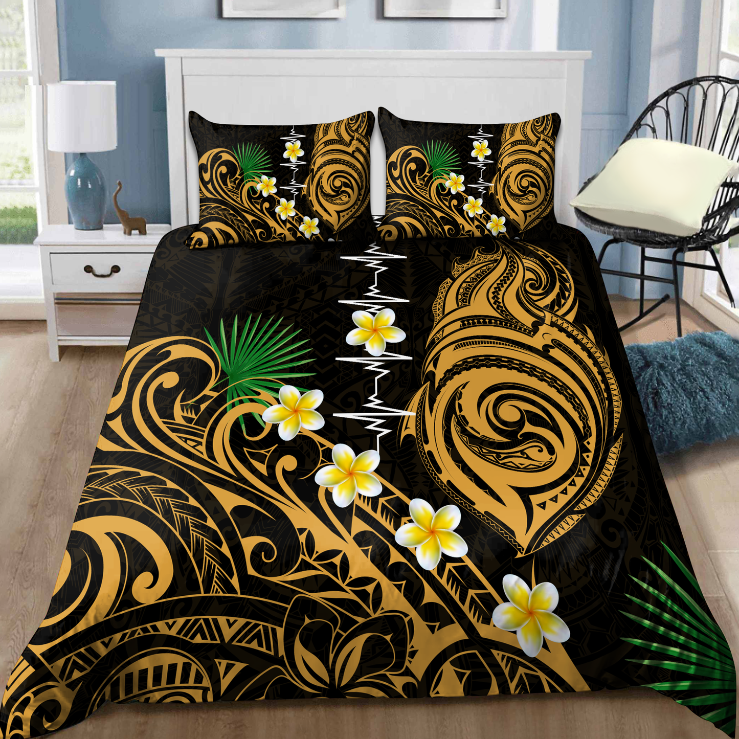 Premium Heartbeat Polynesian Bedding Set