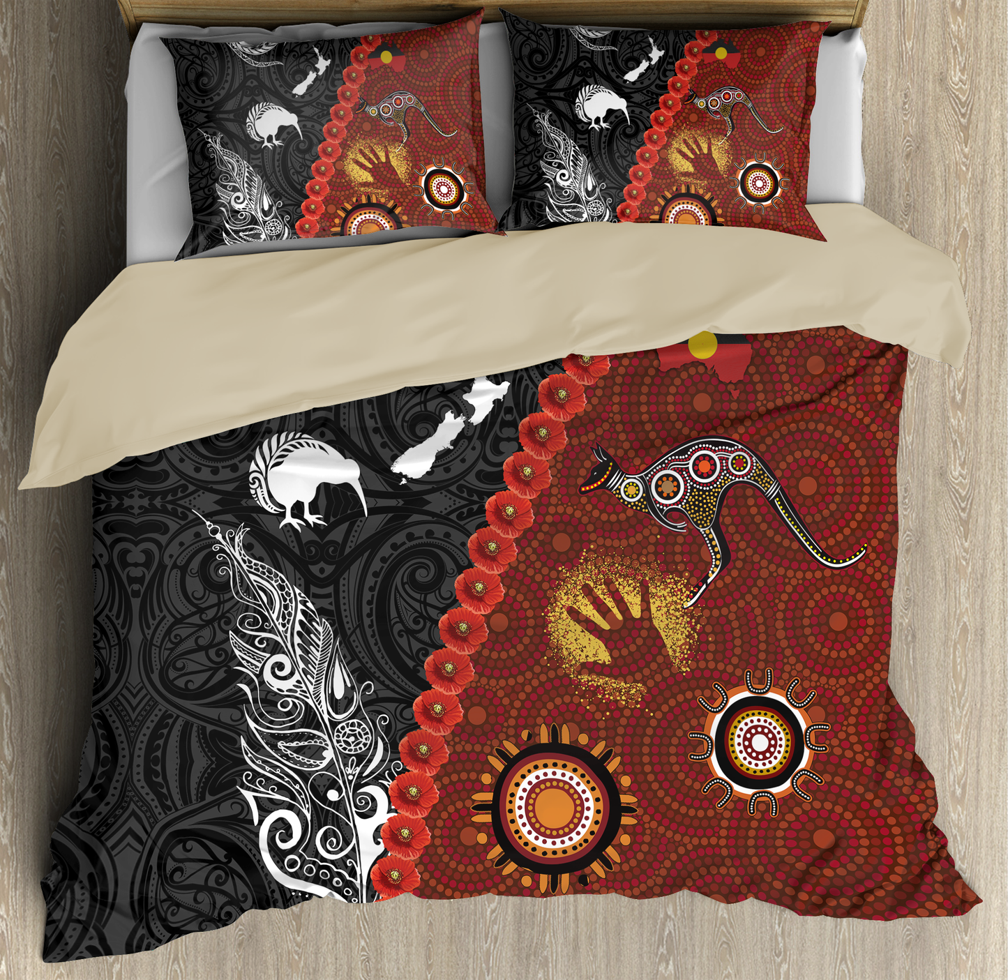 New Zealand Maori And Australia Aboriginal We Are Family Bedding Set