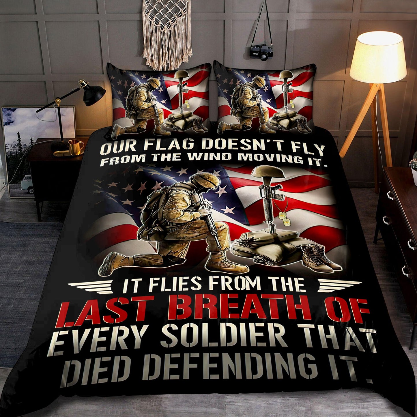 US Veteran Flag old Soldier bedding set TNA24052104