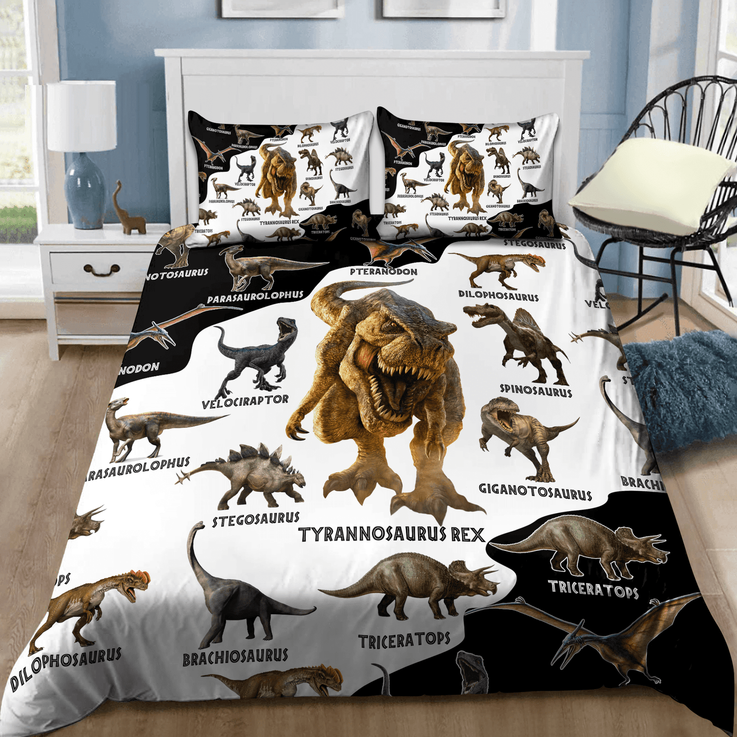 Dinosaur World 3D design printed Bedding set