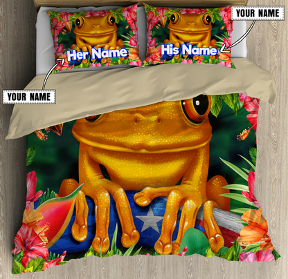 Customize Name Coqui Puerto Rico Bedding Set MH07062102