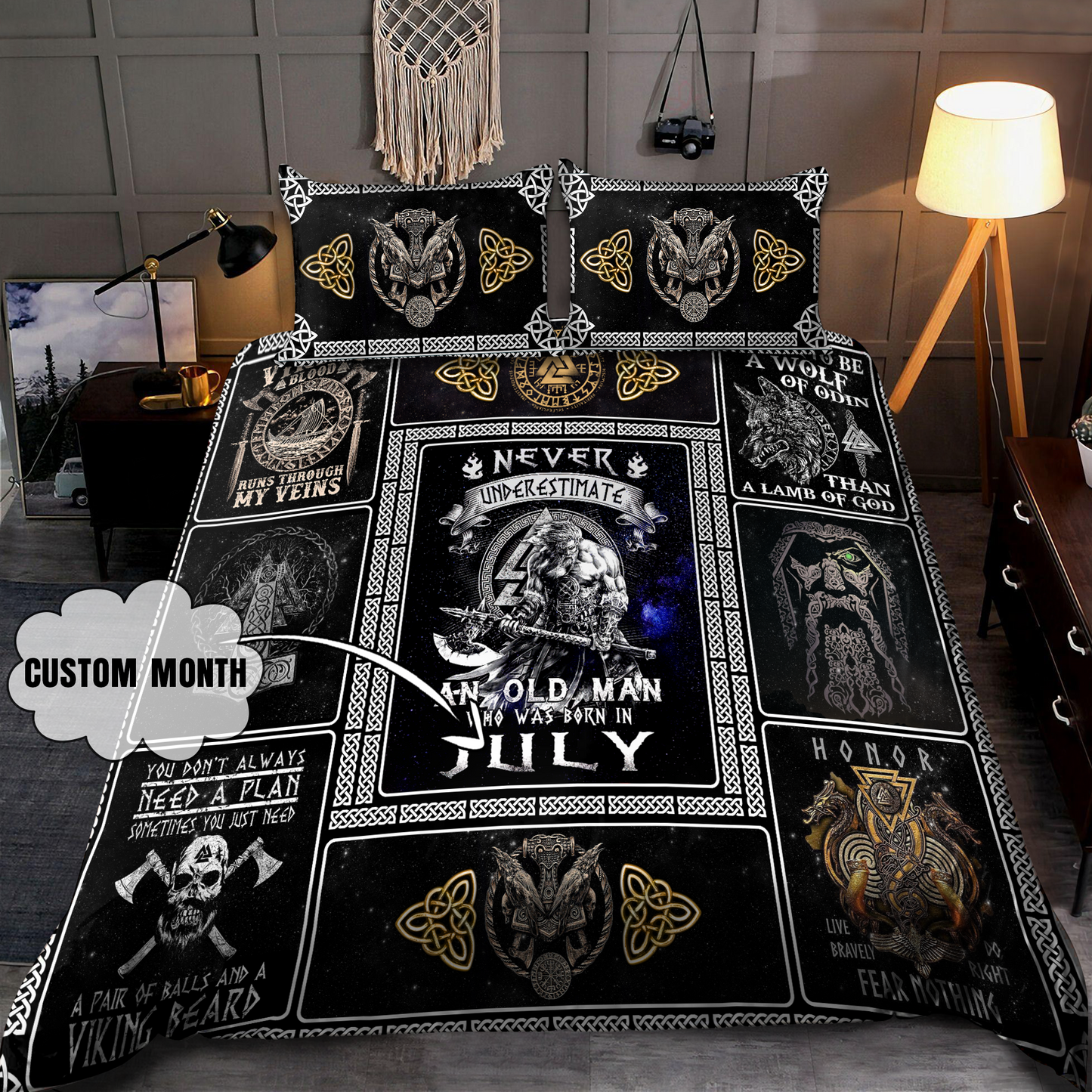Customize Name Viking Month Bedding Set SN12062101