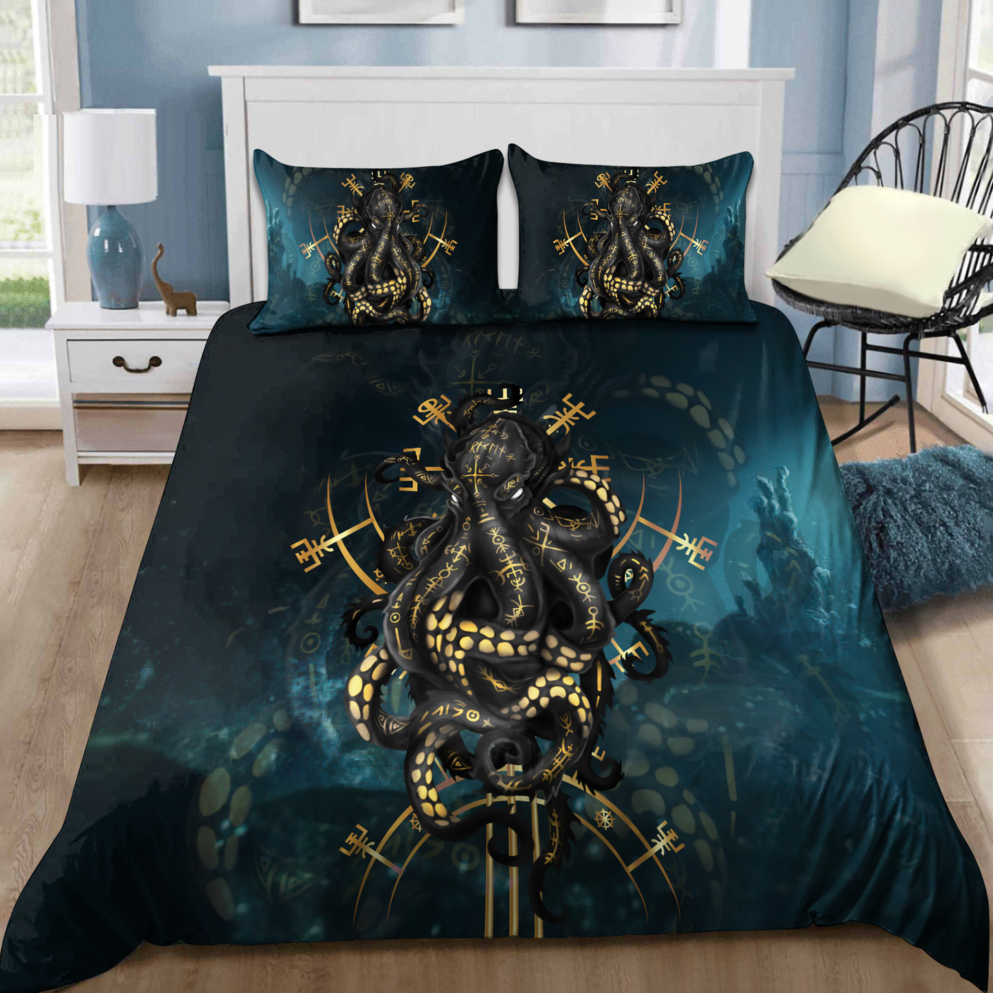 Premium Bedding Set Kraken Octopus King of The Seven Seas ML