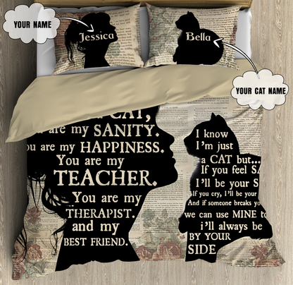 Customize Name Love My Cat Bedding Set MH19012101