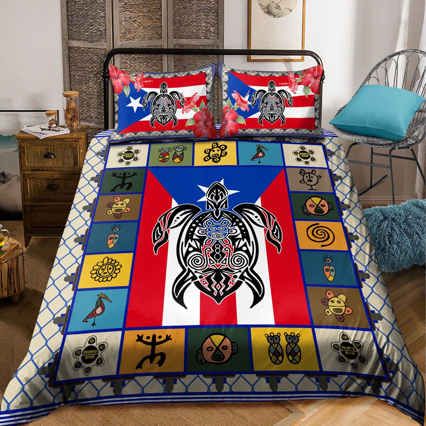 Puerto Rico Art 3D Printed Bedding Set