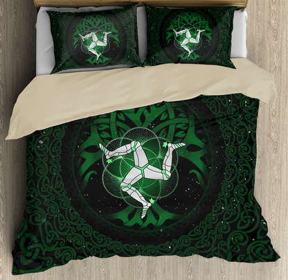 Celtic culture Triskelion Triple Green pattern 3D print Bedding Set
