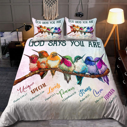 Hummingbird 3D Printed Bedding Set Pi24052101
