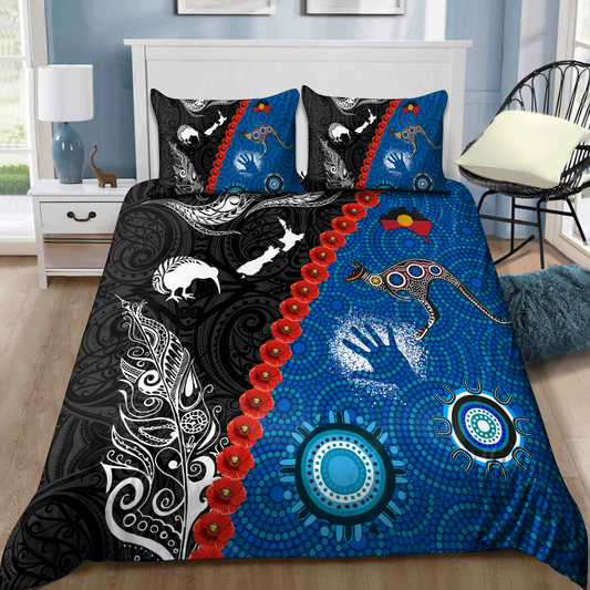 New Zealand Maori And Australia Aboriginal Blue We Are Family Bedding Set