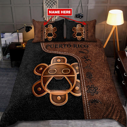 Customize Name Sol Taino Puerto Rico Bedding Set