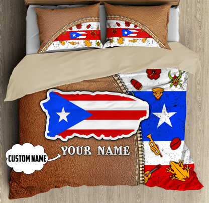Customize Name Loving Puerto Rico Bedding Set