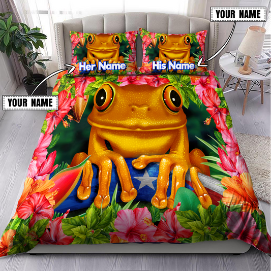 Customize Name Coqui Puerto Rico Bedding Set MH07062102