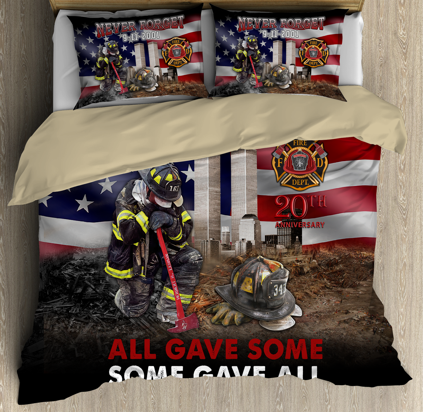 Customize Name Firefighter Bedding Set