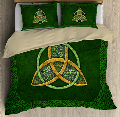 Irish Skull Saint Patrick Day Celtic Clover Bedding Set XT