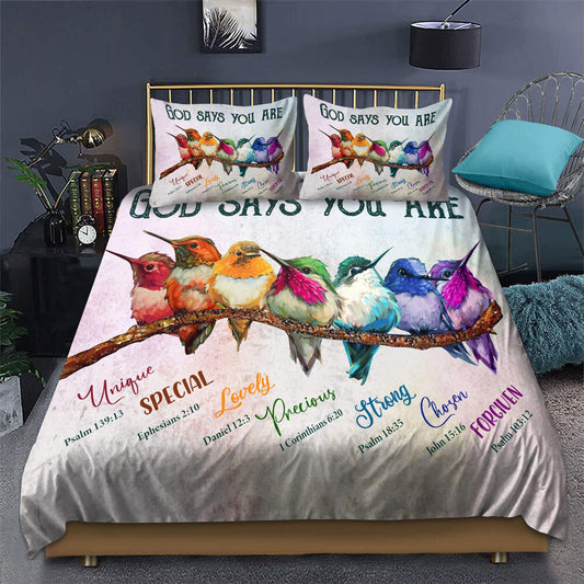 Hummingbird 3D Printed Bedding Set Pi24052101