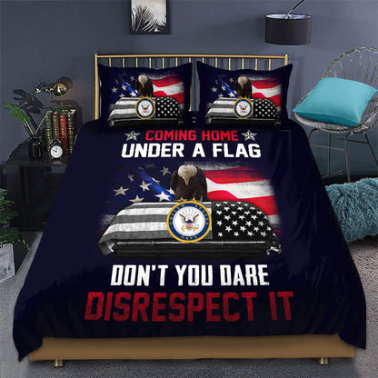 US Navy Veteran Coming home under a flag bedding set Pi22052104