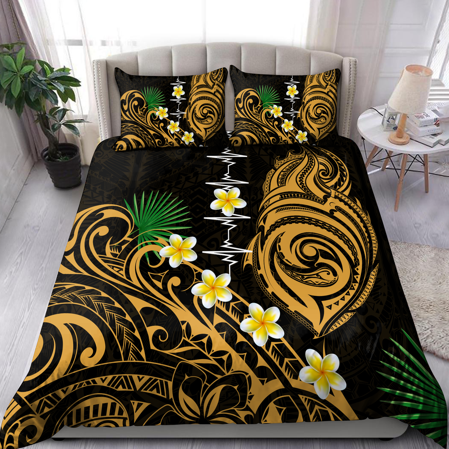 Premium Heartbeat Polynesian Bedding Set