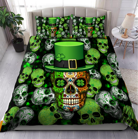 Irish Skull Saint Patrick Day Bedding Set XT