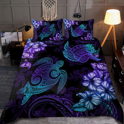 Beautiful Turtles Hibiscus Hawaii Bedding Set