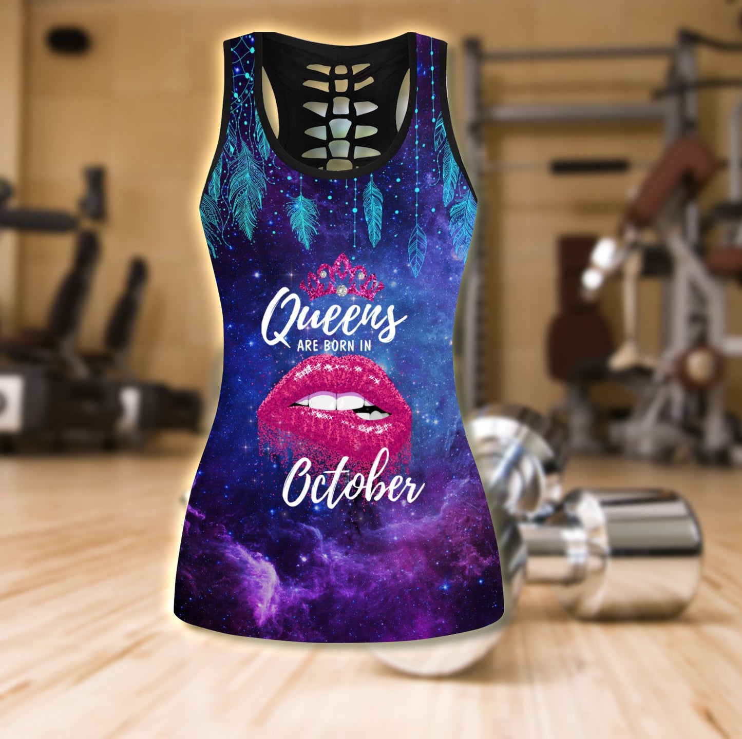Queens are born in October Galaxy combo legging+tank TR24052010S-Apparel-Huyencass-No Legging-S-Vibe Cosy™