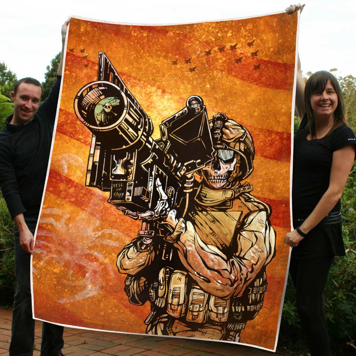 Premium Skull Army Blanket