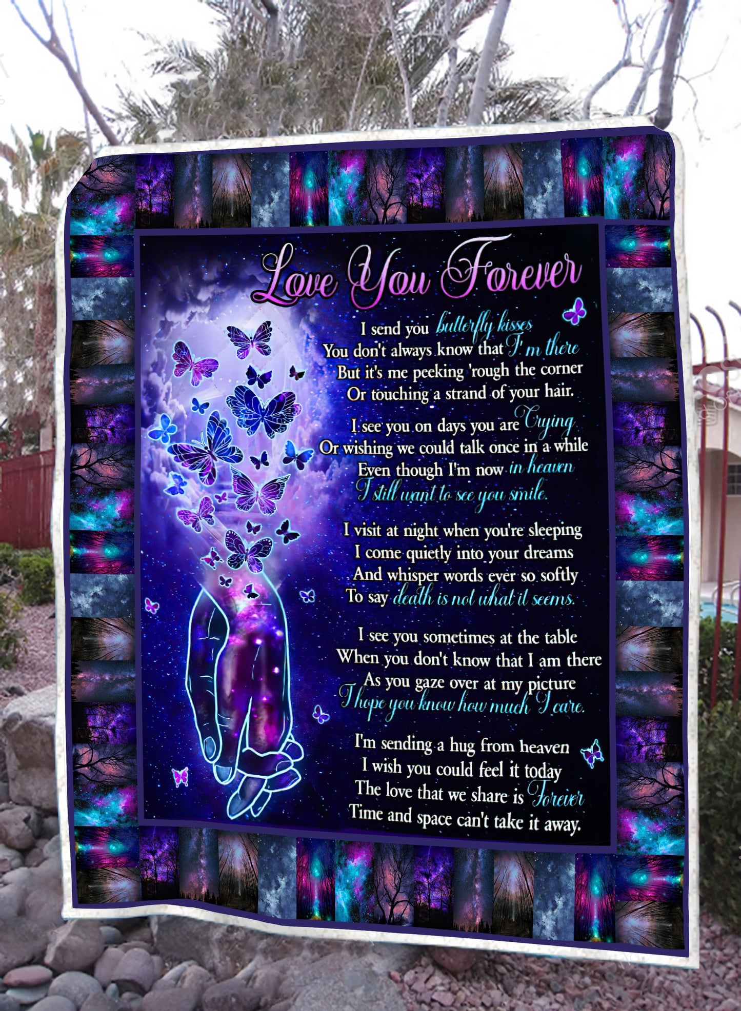 Love You Forever Butterfly 3D All Over Printed Blanket