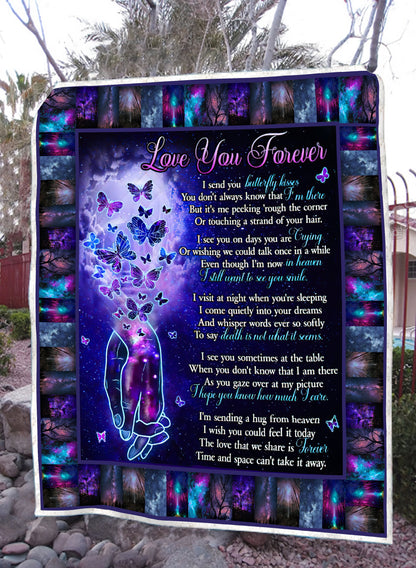 Love You Forever Butterfly 3D All Over Printed Blanket