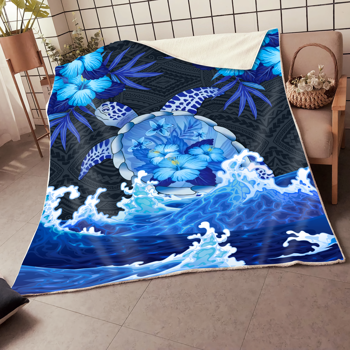 Premium Blue Turtle Blanket