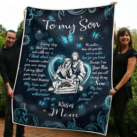 To My Son Sherpa Blanket