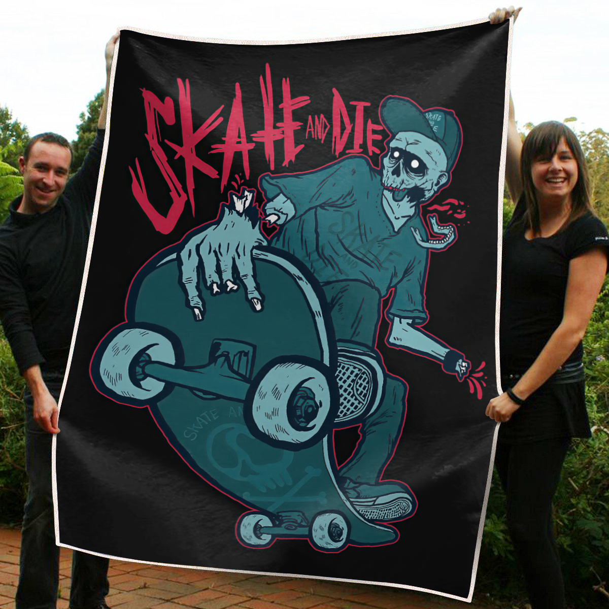 Premium Skateboard Skull Blanket