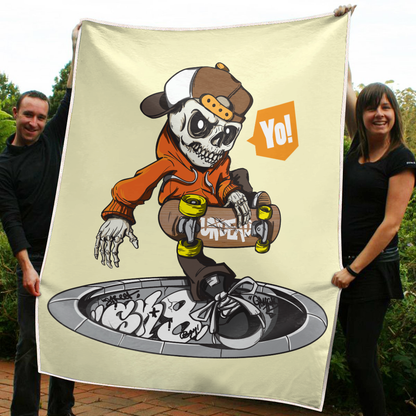 Premium Skateboard Skull Blanket