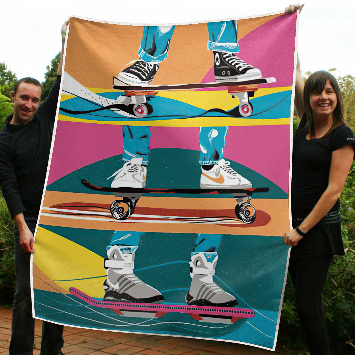 Premium Skateboard Skull Blanket