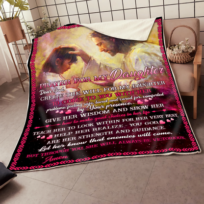 To My Daughter Sherpa Blanket