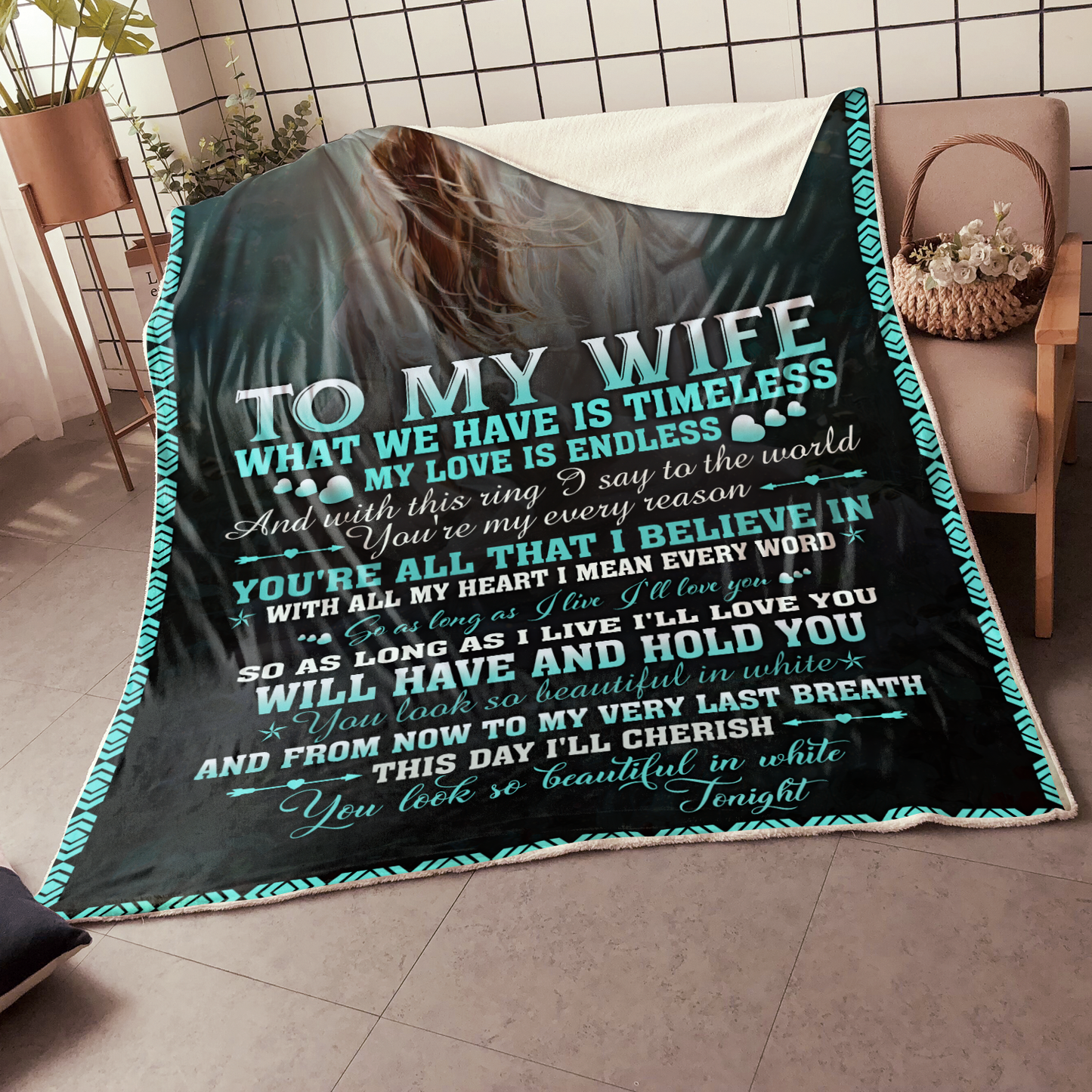 To My Wife Sherpa Blanket